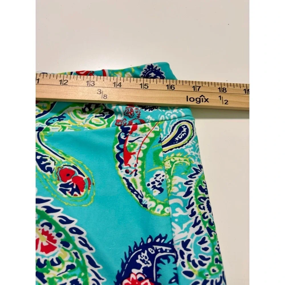 Aryeh Paisley Print Skort Aqua Paisley Sz L Tennis Pickleball Resort Beach - Picture 8 of 13